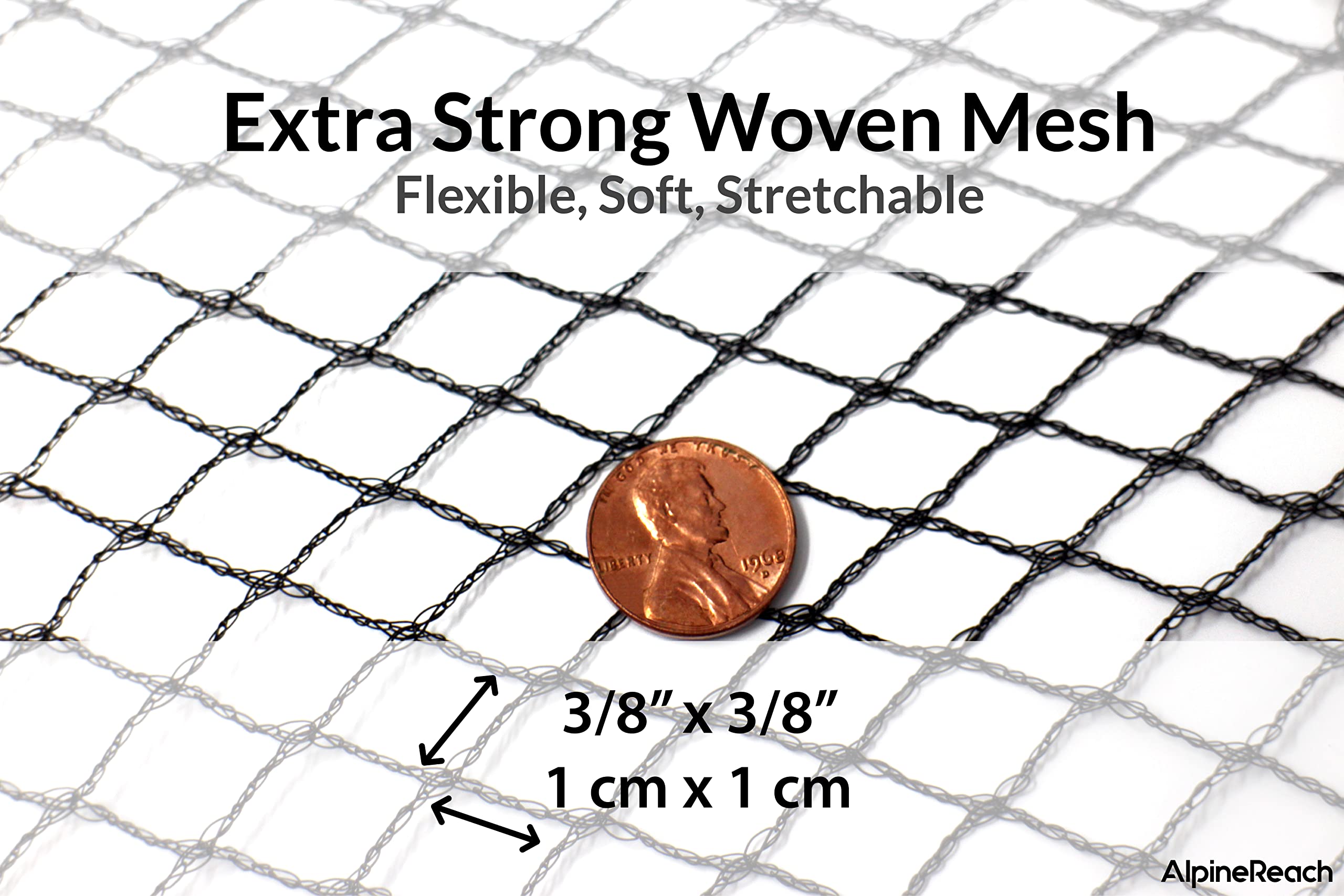 AlpineReach Koi Pond Netting Kit - 12m x 12m Heavy Duty Woven Fine Mesh