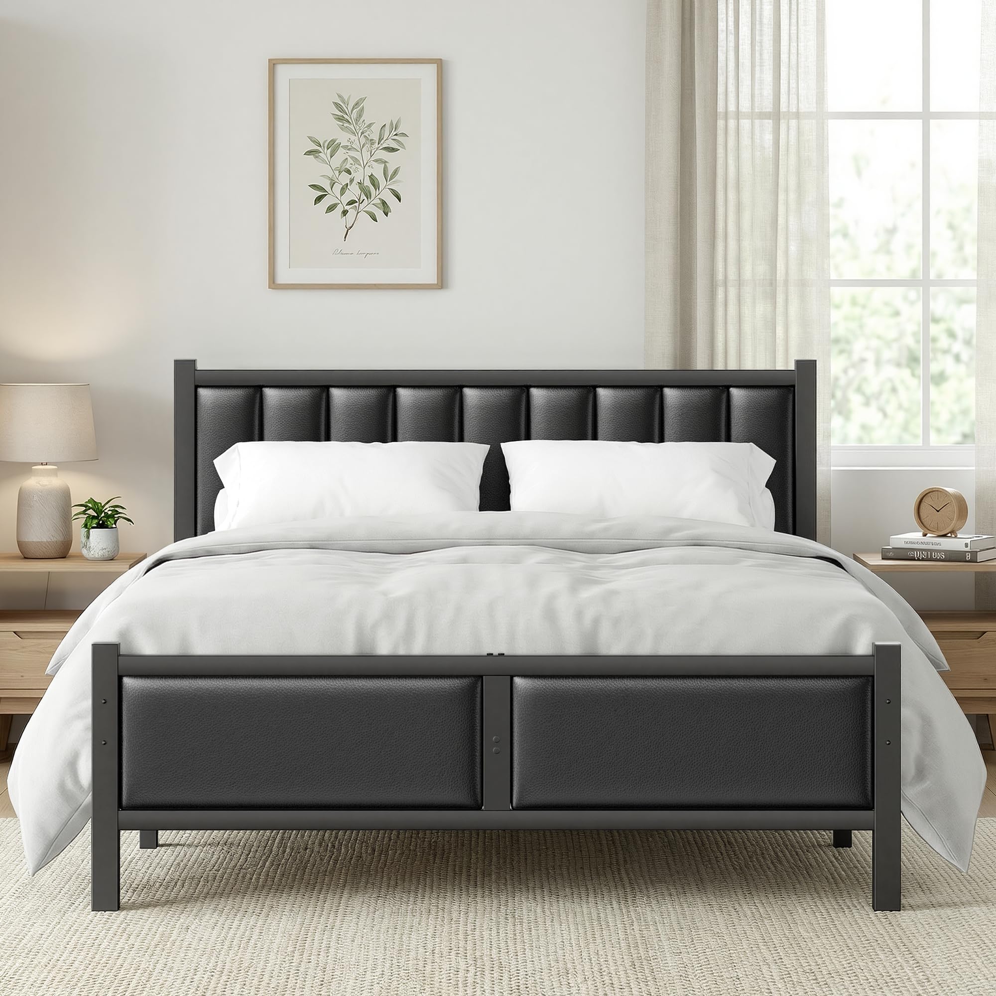 Frost IX Double Bed Frame – 4ft6 Metal Bed with Headboard