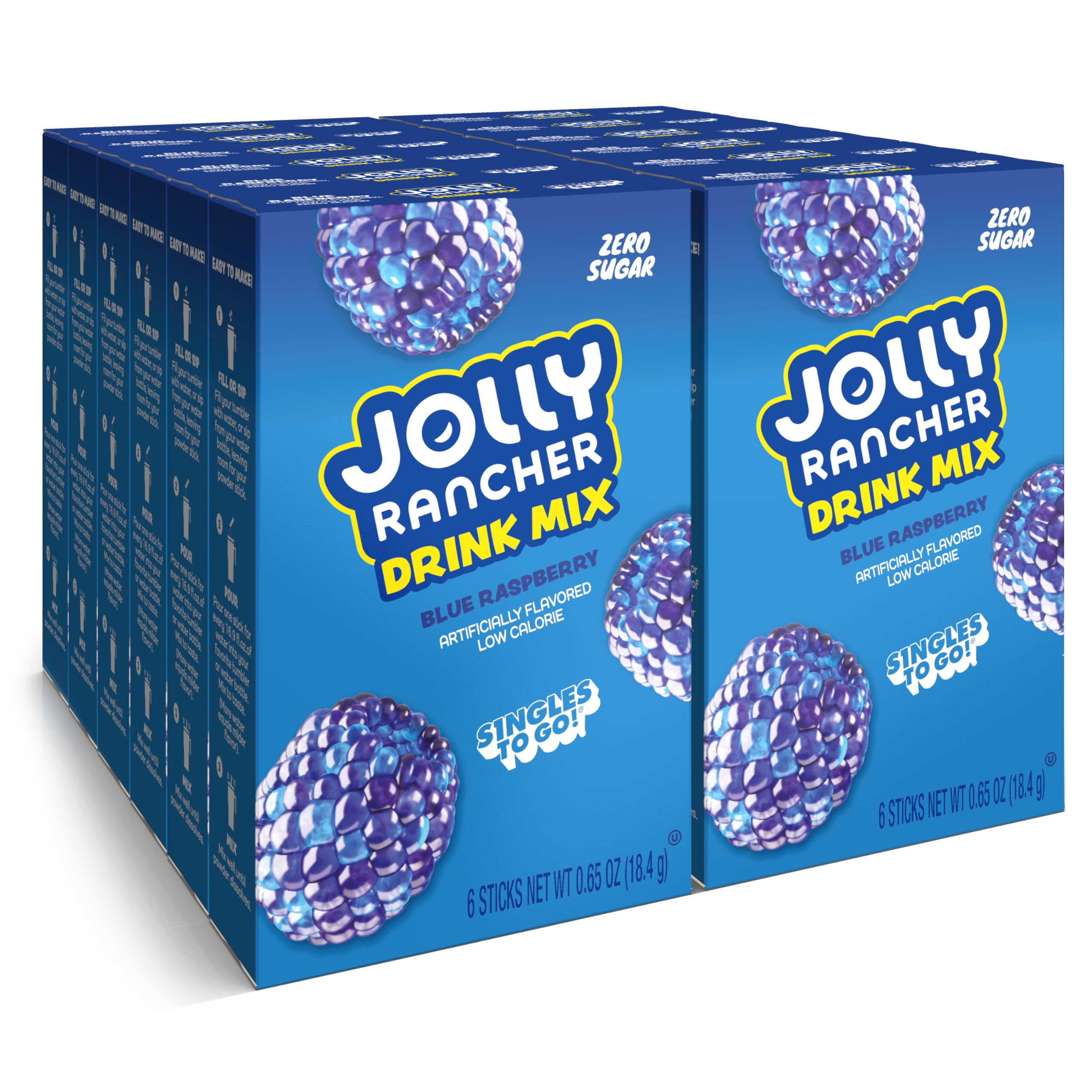 Jolly Rancher Blue Raspberry Drink Mix – 72 Sugar-Free Packets