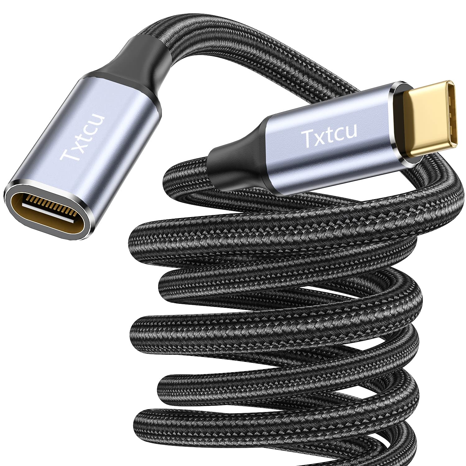 Txtcu USB C Extension Cable 5m | 100W 4K Video Nylon Braided Extender