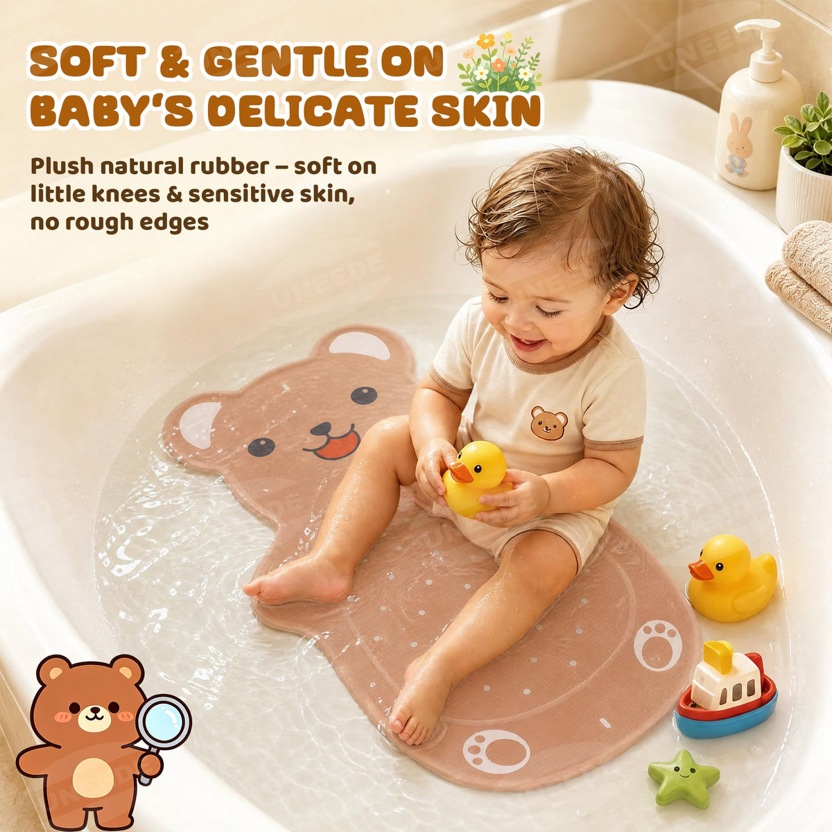 UNEEDE Baby Bath Mat Non Slip Anti Mould Natural Rubber - image 4