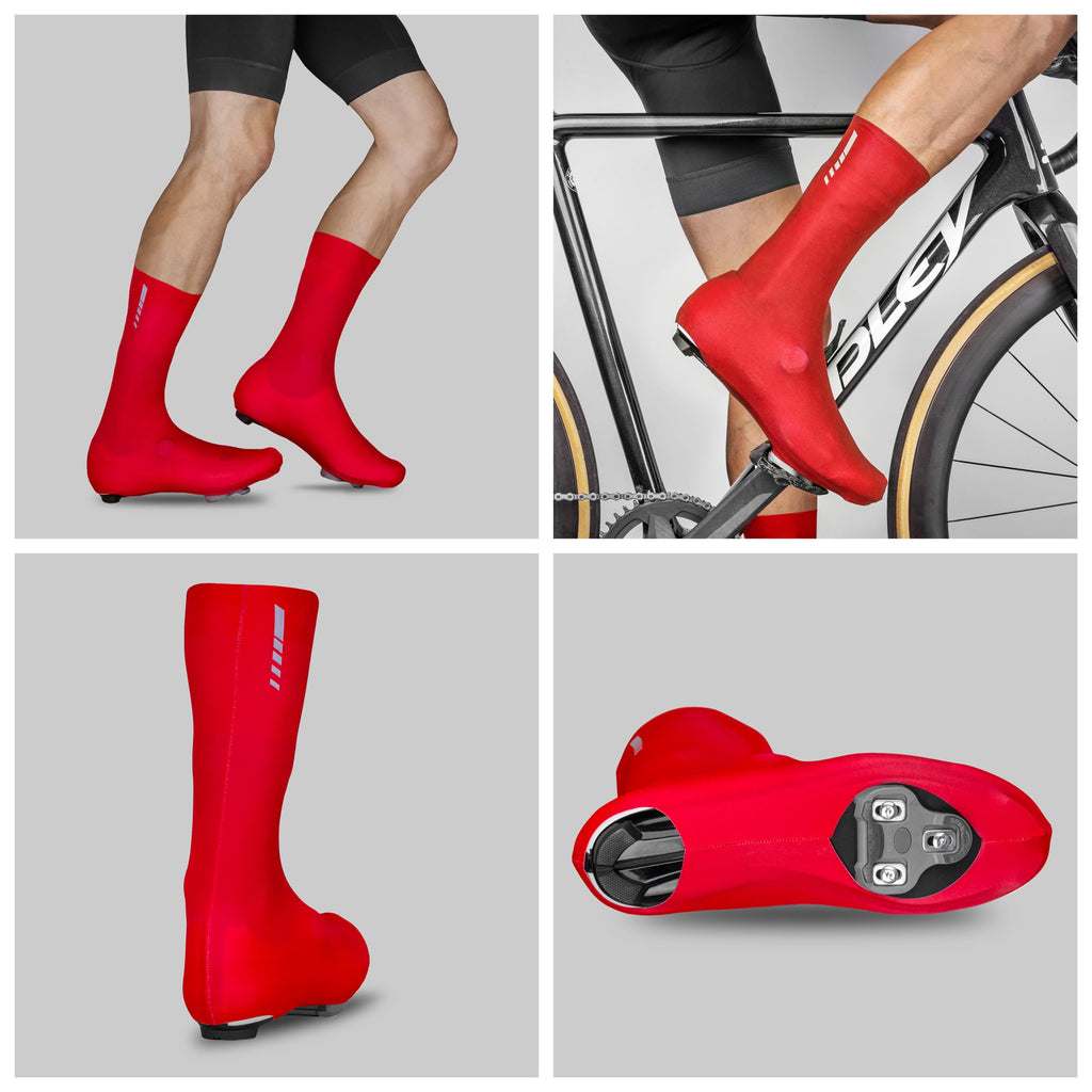 GripGrab RaceAero TT 2nd Gen Aero Cycling Overshoes – Red, Large