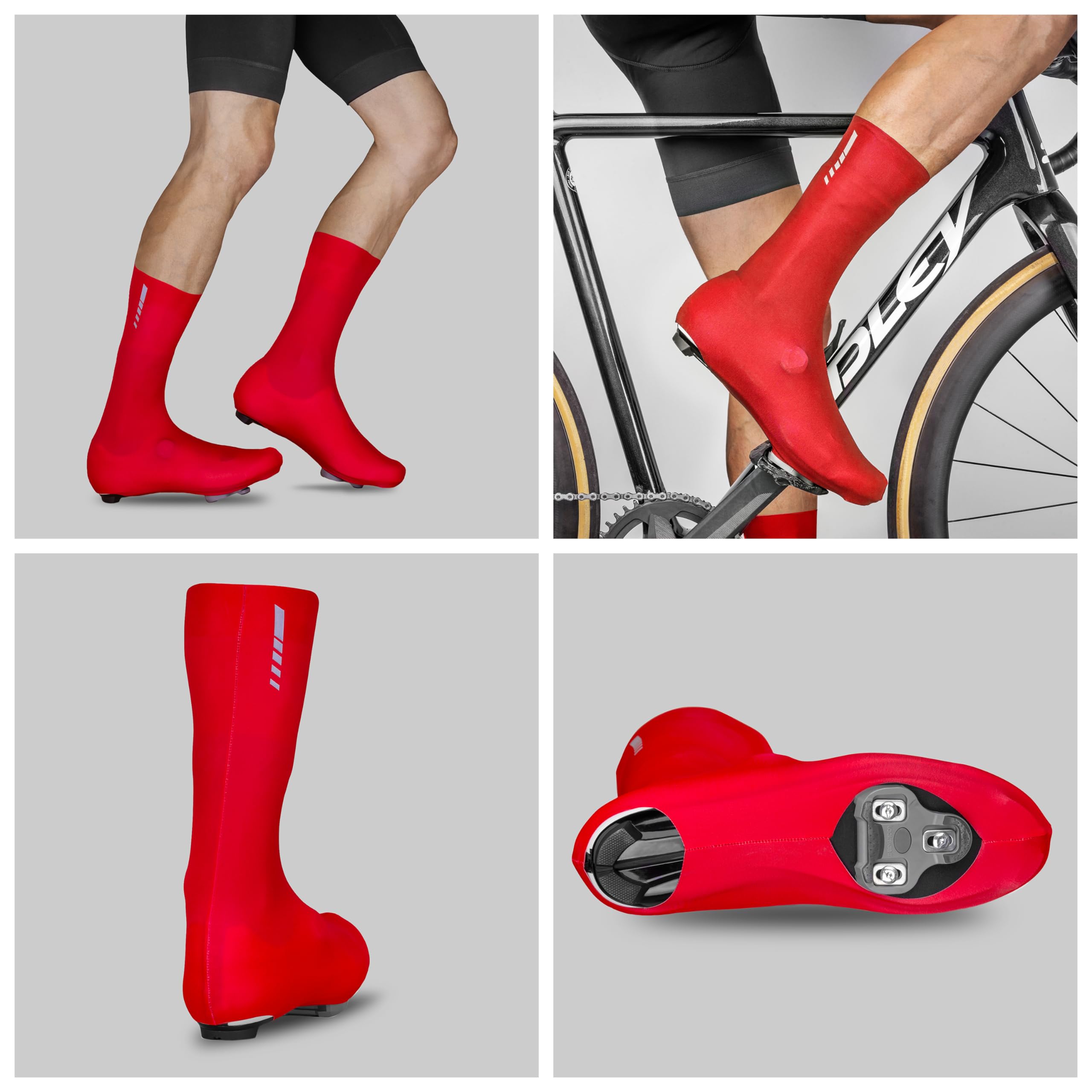 GripGrab RaceAero TT 2nd Gen Aero Cycling Overshoes – Red, Large