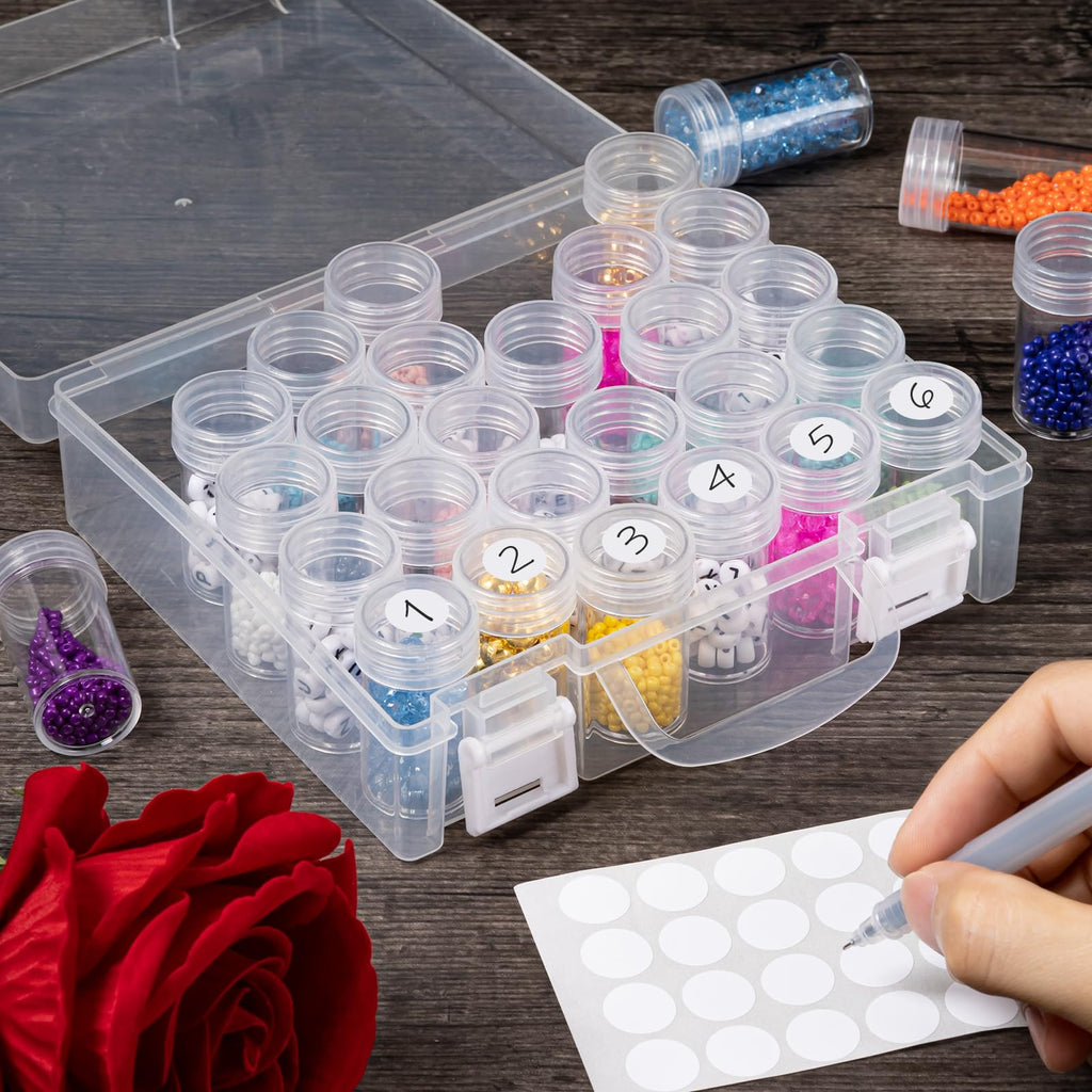 JIZIYRUO 30 Grids Diamond Painting Storage Boxes, Clear Plastic Bead Storage Organizer Box - image 5