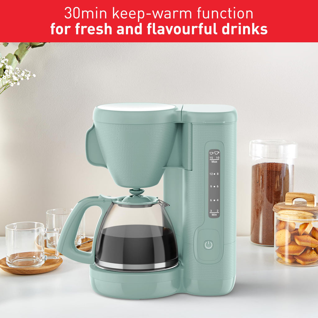 Tefal Morning Filter Coffee Maker – 1.25L Eucalyptus Drip Machine