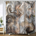 Gaakvrr Grey Marble Shower Curtain – Waterproof Polyester with 12 Hooks
