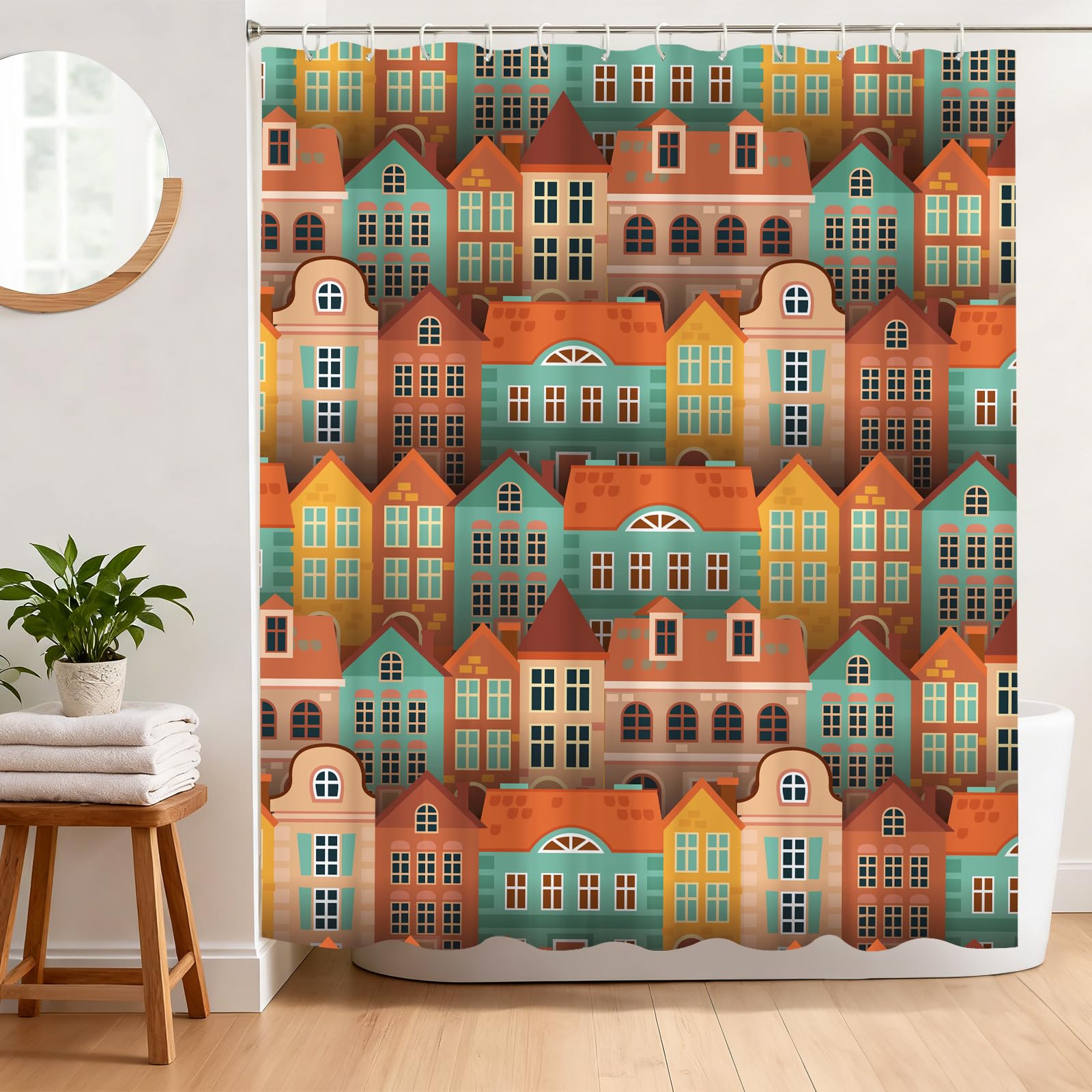 Architecture Shower Curtain | Waterproof Polyester, 180x180cm