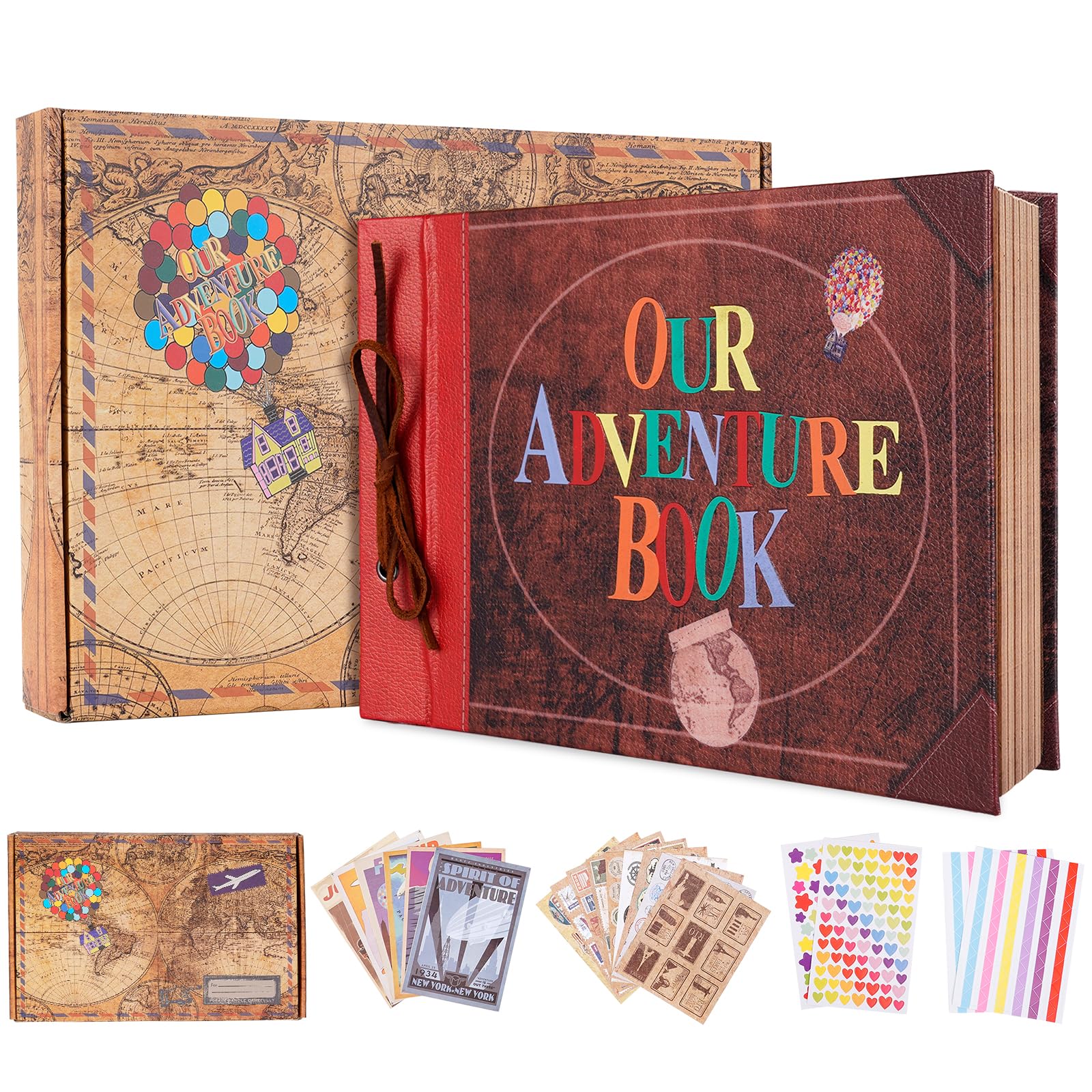 Adventure Book – Leather Vintage Scrapbook Album with House