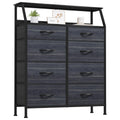 YITAHOME 8 Drawer Fabric Dresser – Metal Frame Storage Chest, Black