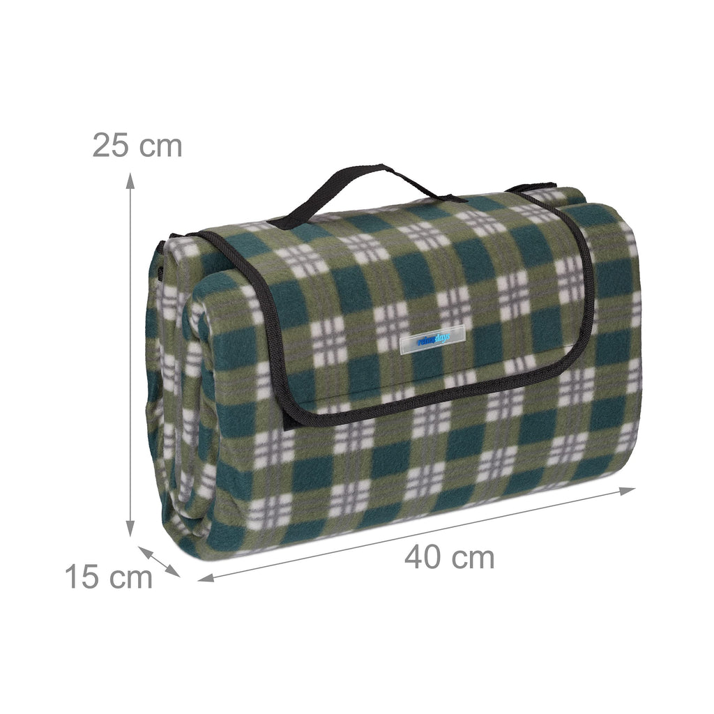 Relaxdays XXL Picnic Blanket | 200x200cm Insulated Folding Beach Rug