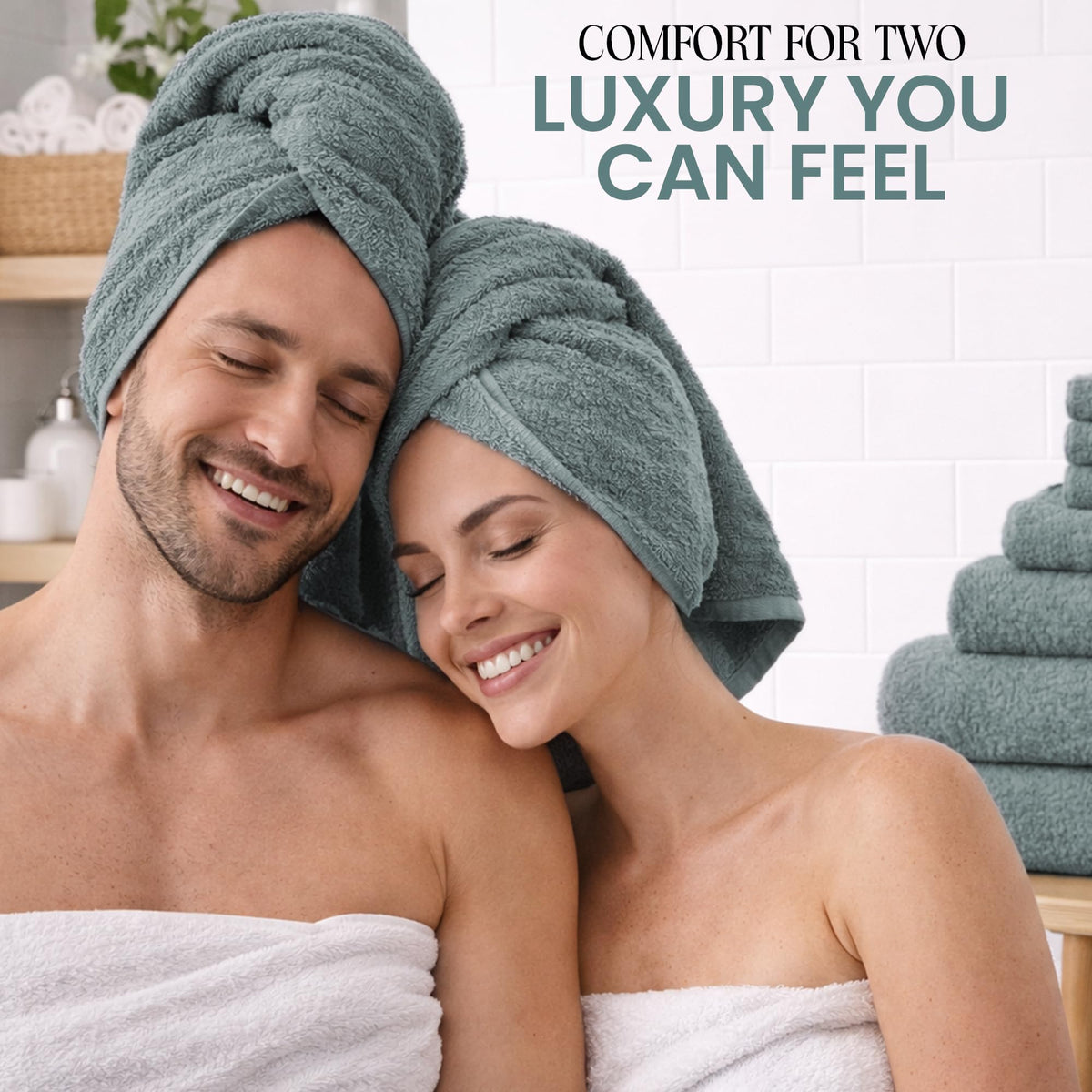 RAYMSTER 8 Piece Egyptian Cotton Towel Set - 2 Bath, 4 Face, & 2 Hand Towels Set for Daily Use - Soft, Highly Absorbent, Quick Dry, and Lightweight - image 5