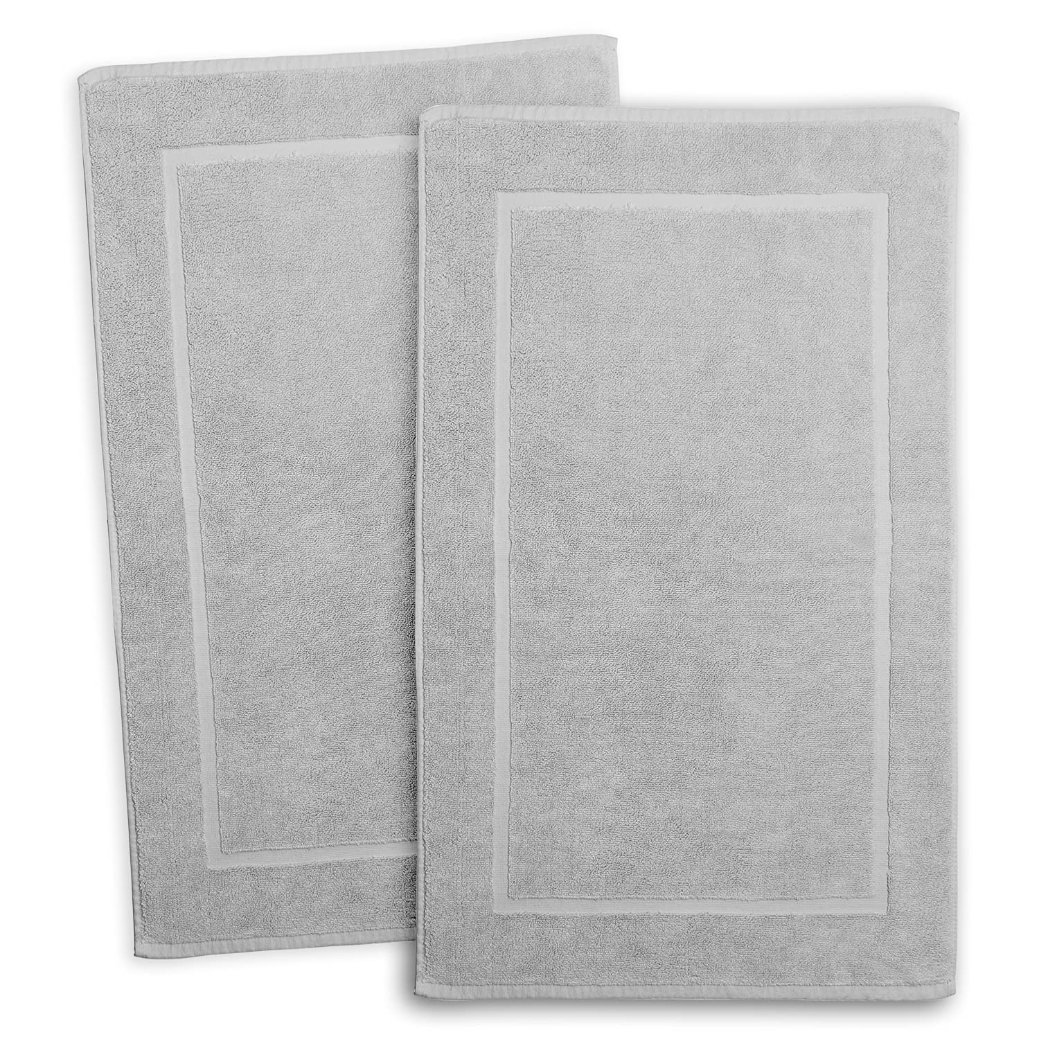 Hearth & Harbor 4-Piece Cotton Bath Mat and Washcloth Set – Gray