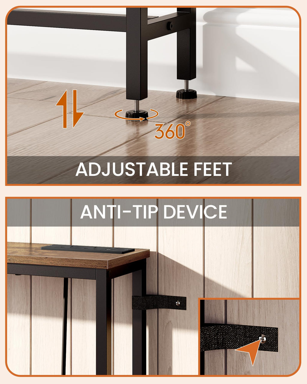 CHOEZON 200 cm Narrow Console Table with Power Outlet, 18 cm Skinny Sofa Table, Long Behind Couch Table with Charging Station, for Entryway, Hallway - image 4