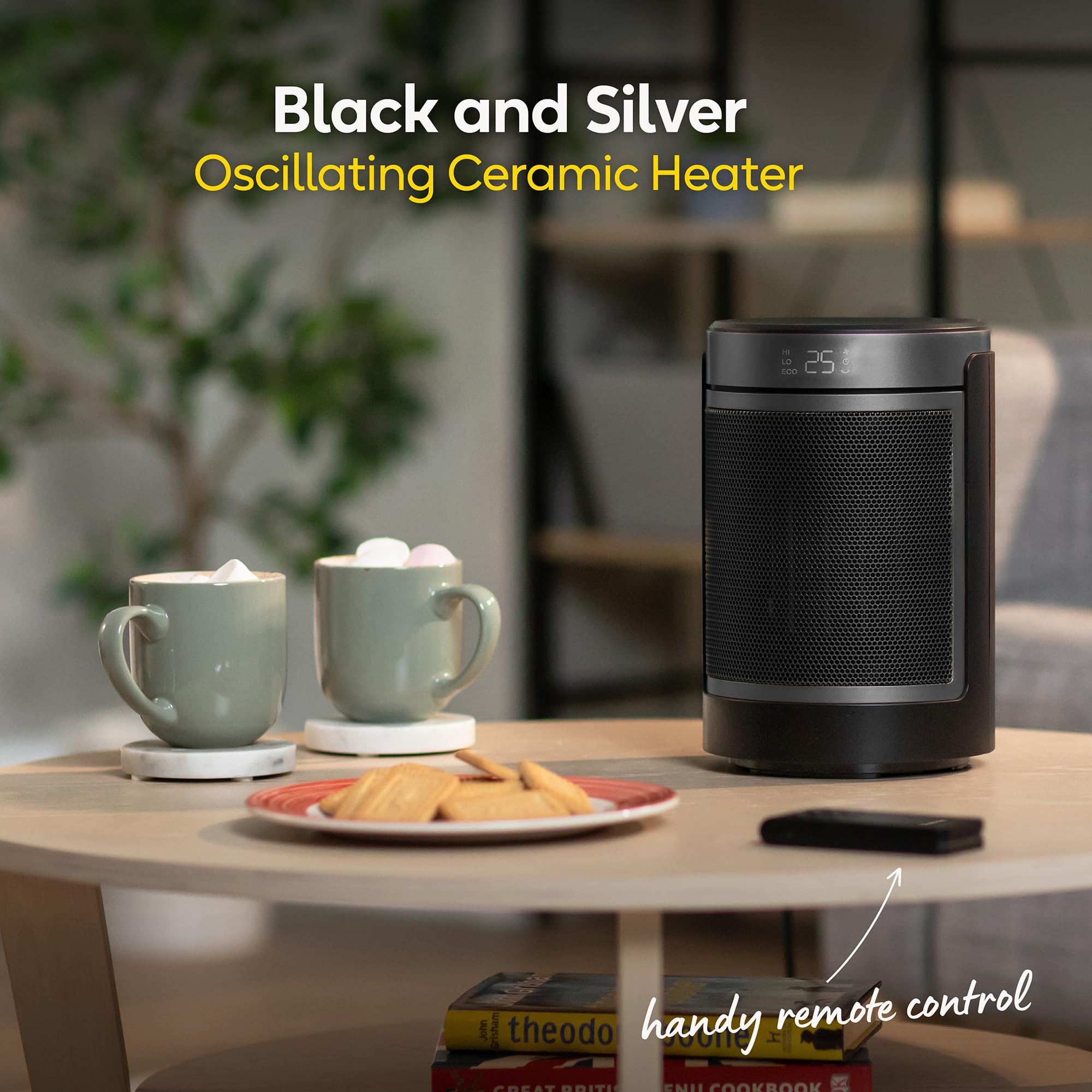 Russell Hobbs 1500W Portable Ceramic Space Heater – Oscillating with Remote
