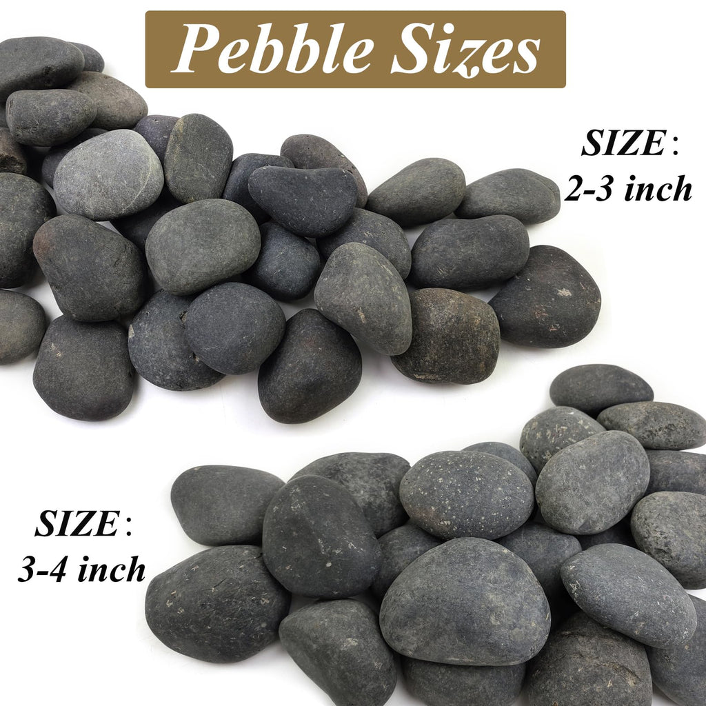 FANTIAN 20 lbs Black Garden Stones | 4-6 cm Natural Decorative Pebbles