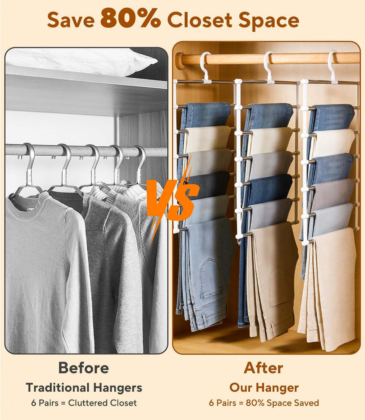 Pluvinctus 3 Pcs Trouser Hangers Space Saving, Wardrobe Storage Organiser ﻿ - image 2