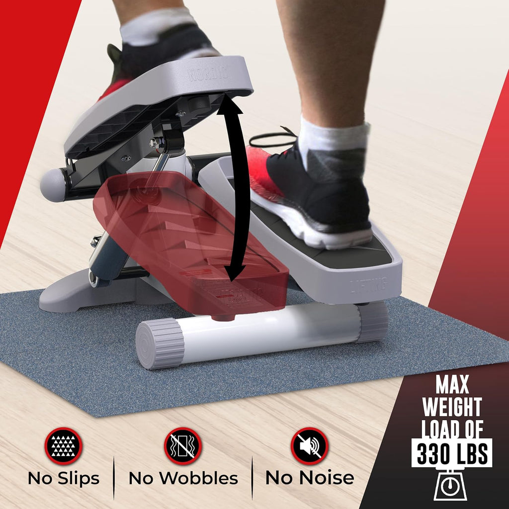 Nordic Lifting Mini Step Machine with Resistance Bands & LCD Monitor