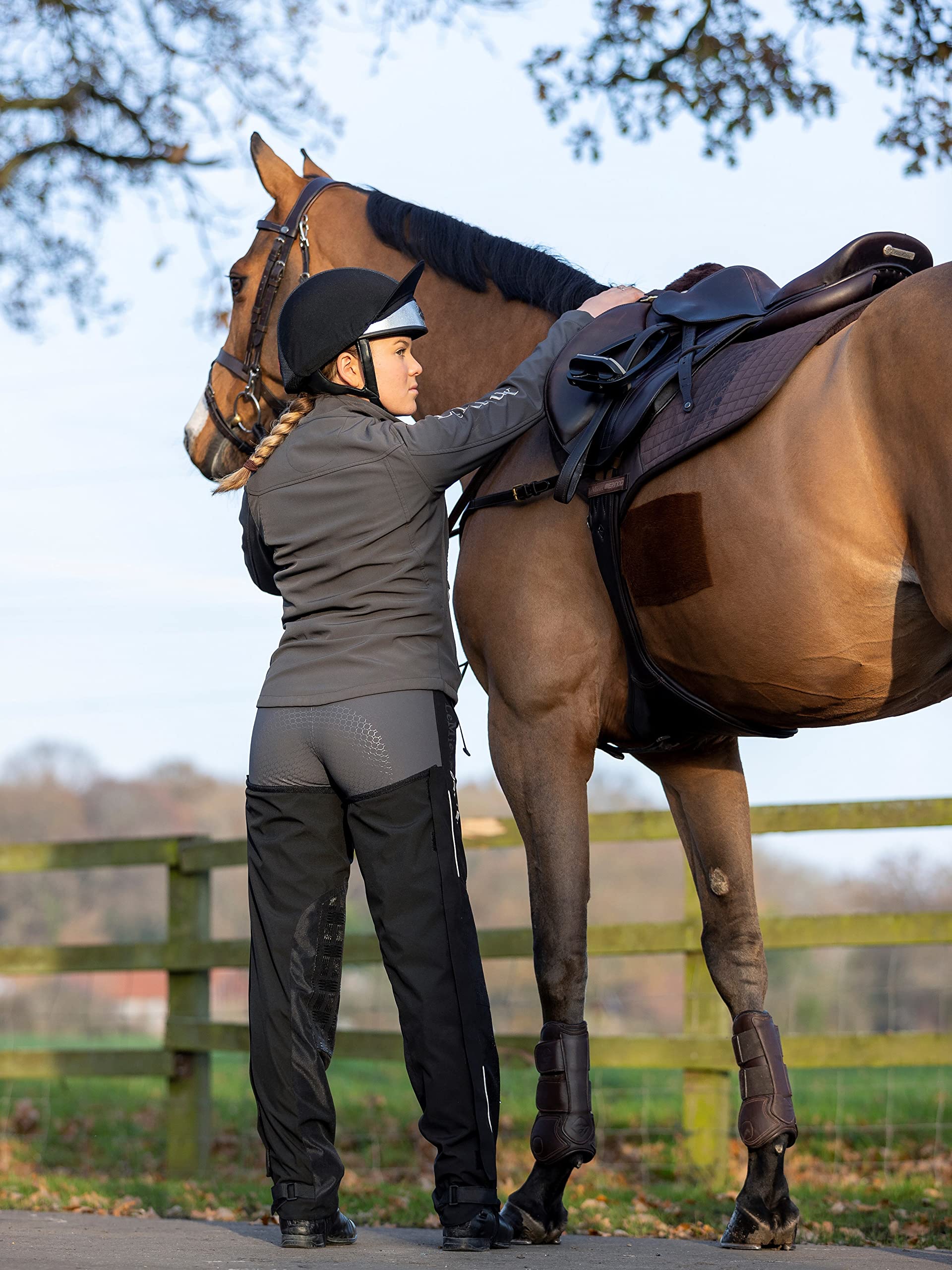 LeMieux DryTex Stormwear Waterproof Fleece Lined Riding Chaps – Black