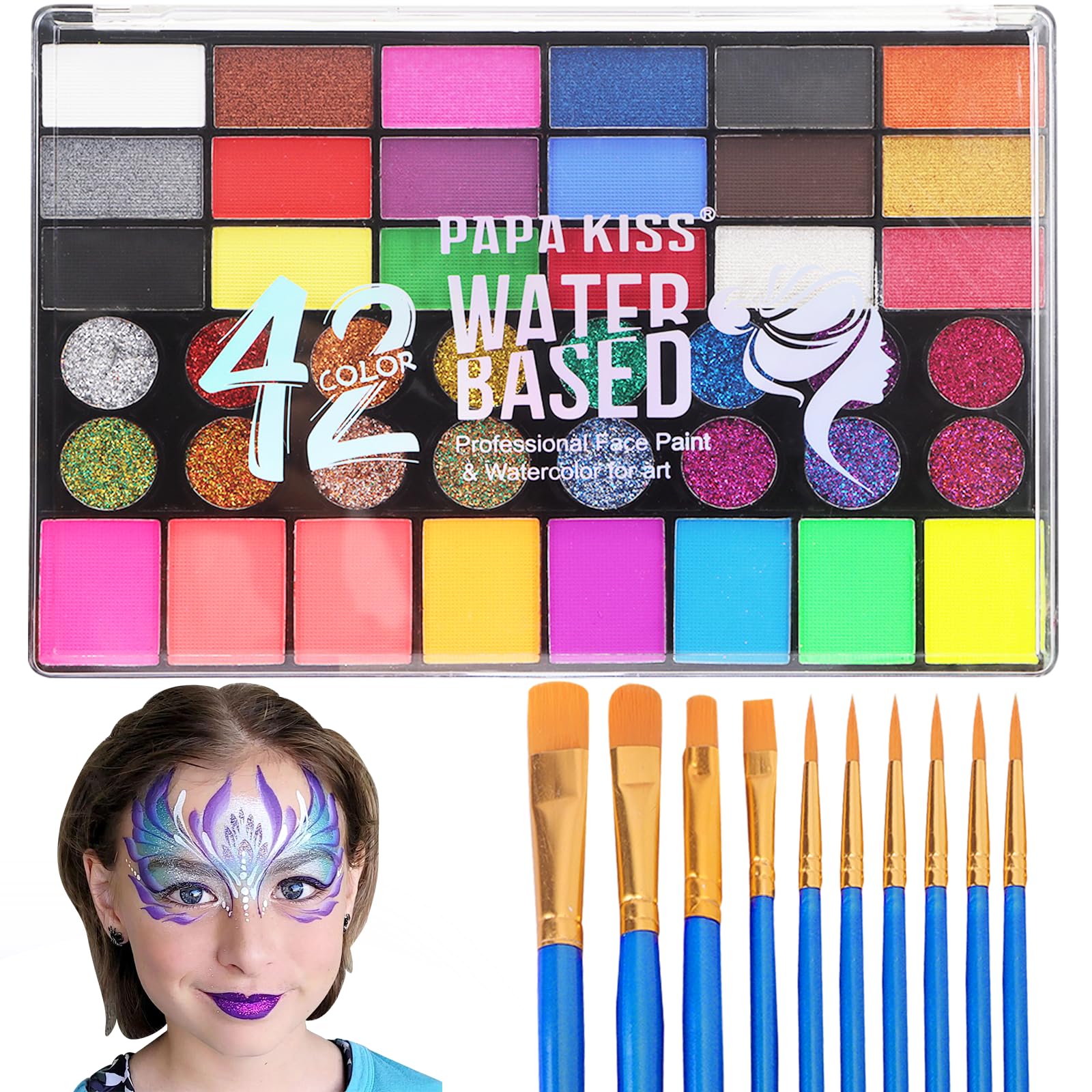 Zefphxs Face Painting Kit | 42 Colors Non-Toxic Body Paint Set