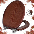 Angel Shield Dark Walnut Wooden Toilet Seat - Quiet Close & Quick Release