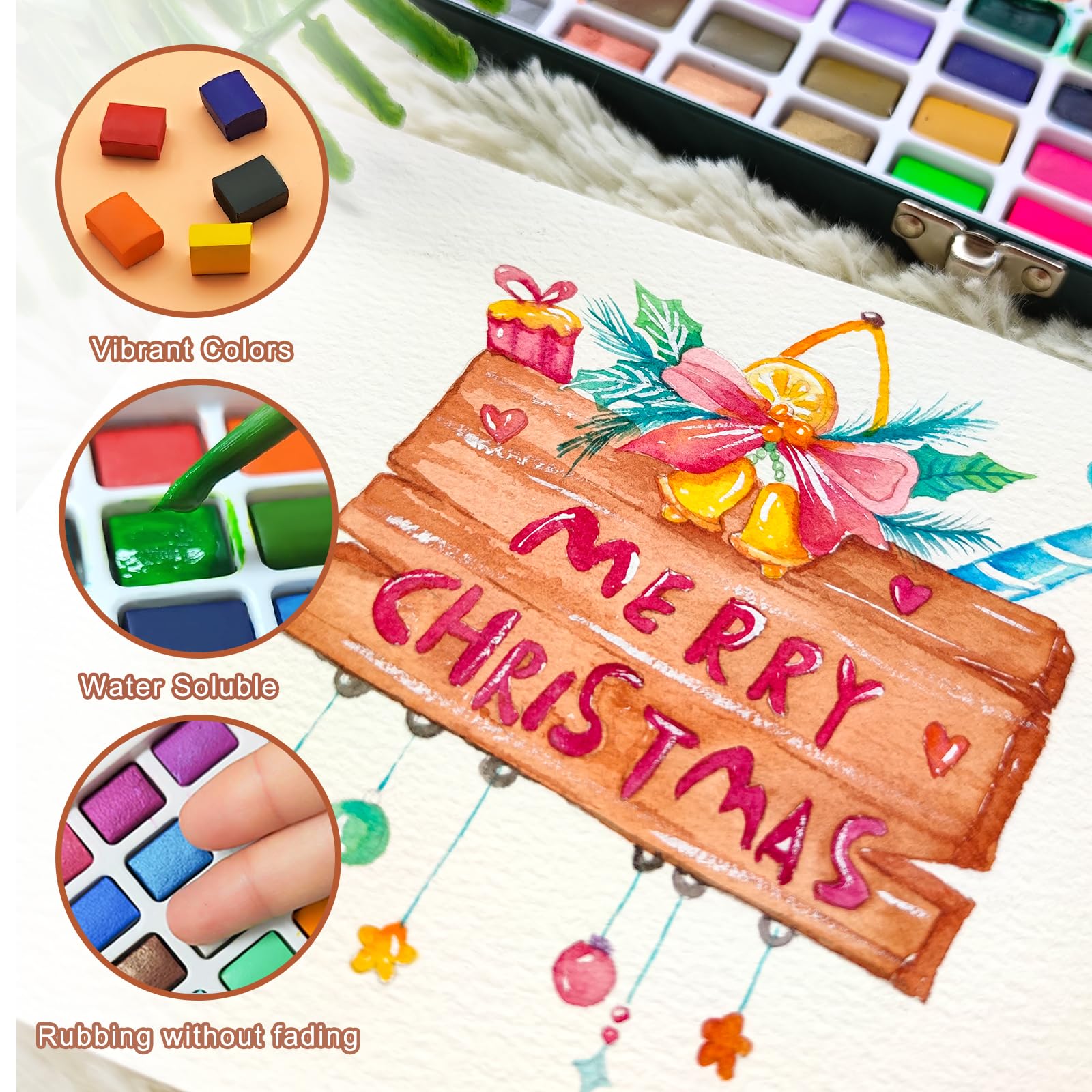 Artecho 168 Color Watercolor Paint Set | Portable Travel Art Kit with Case