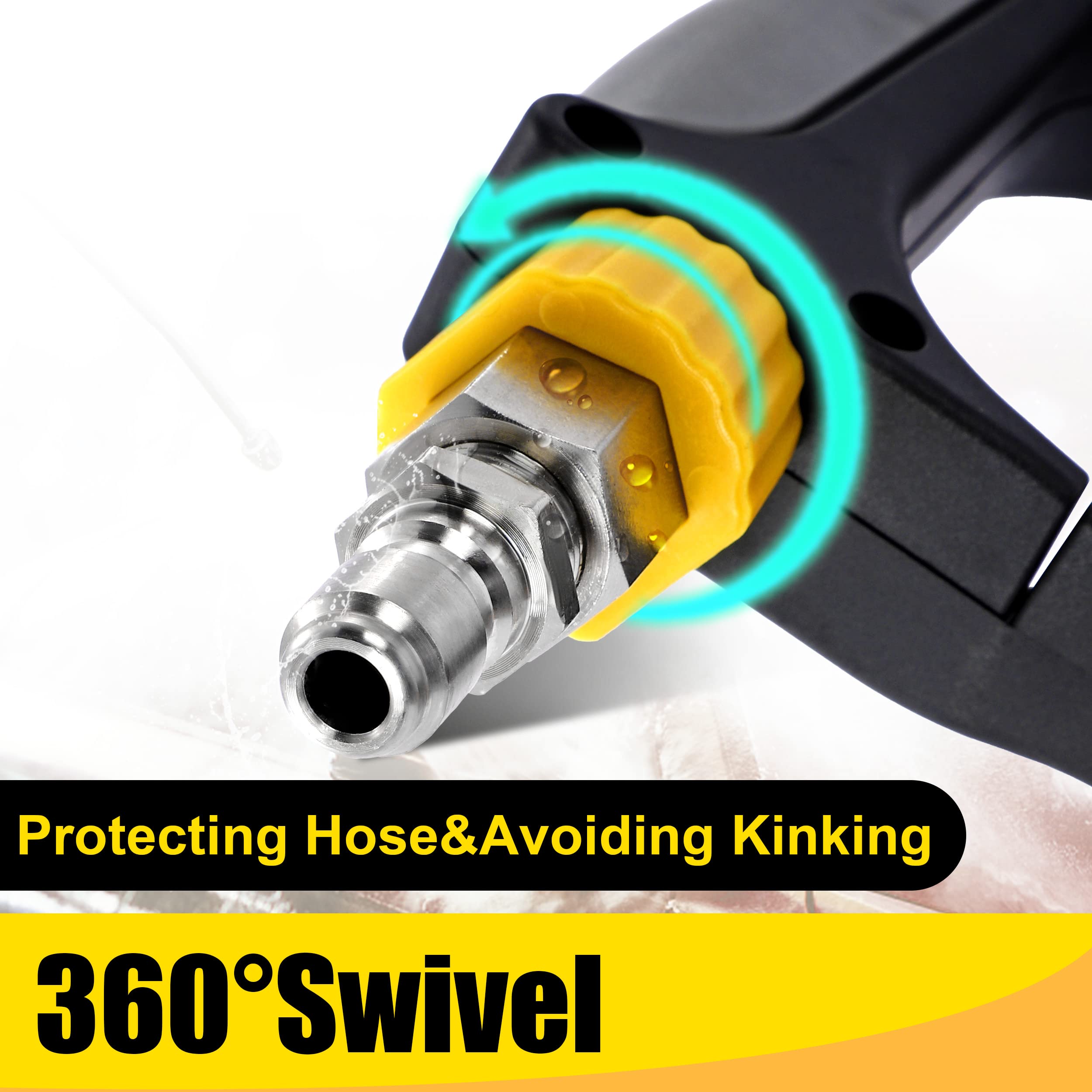 Tool Daily 5000 PSI Pressure Washer Gun with 1.5L Foam Cannon & Swivel