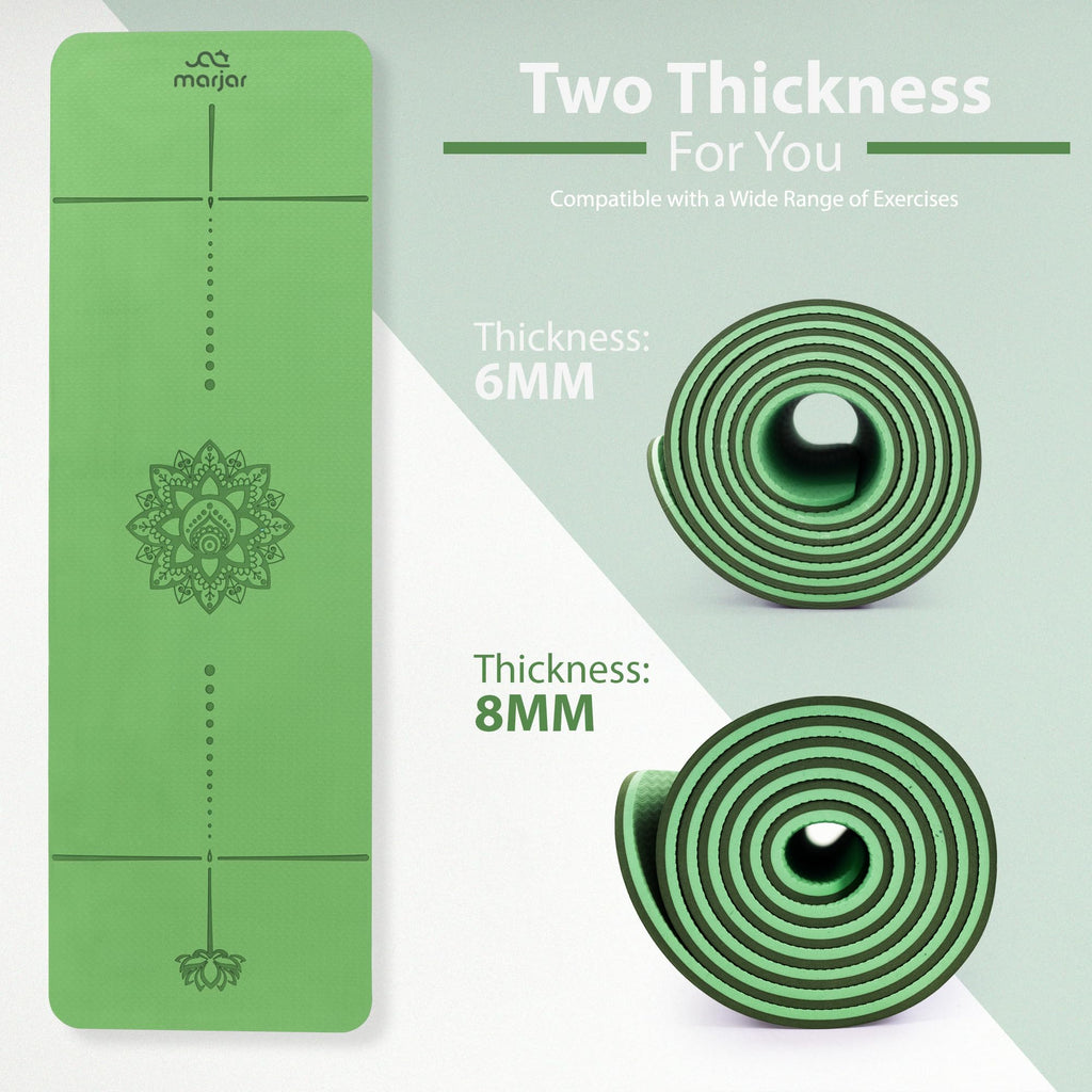 Marjar Non-Slip TPE Yoga Mat | 1/3" Eco-Friendly Fitness & Pilates Mat