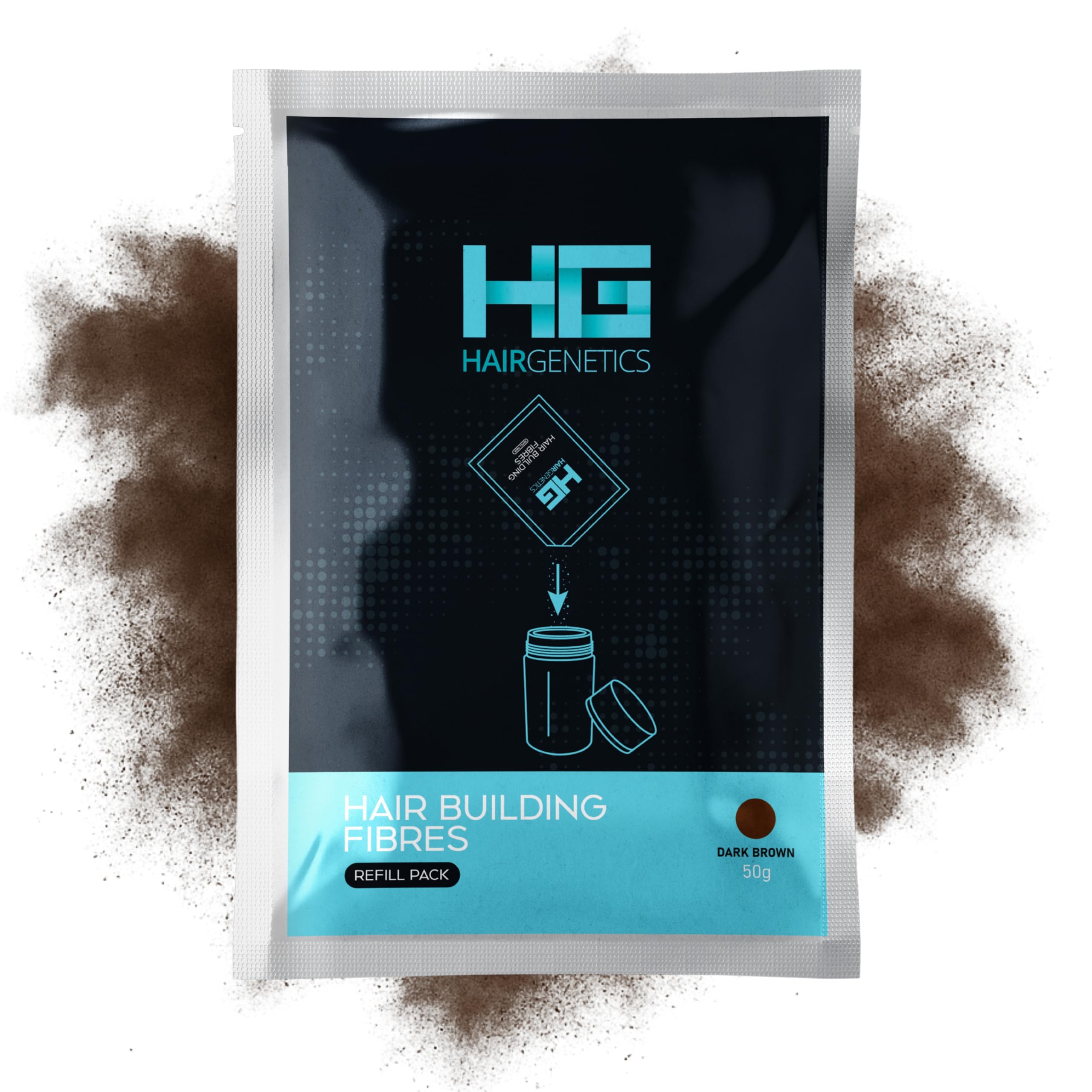 Hair Genetics Hair Fibres Refill Pack - Dark Brown 50g for Thinning Hair
