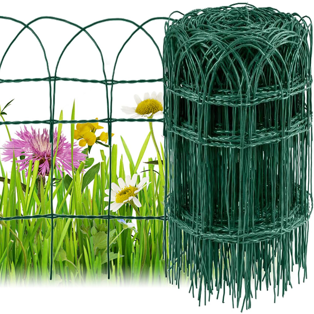 Amagabeli Green Garden Border Fence | 0.4m x 25m PVC Coated Metal Wire