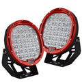 AUXTINGS 9-Inch 96W Red Round LED Work Light Bar for Off-Road SUV - 2 Pack