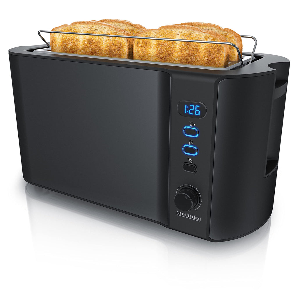 Arendo Frukost 4-Slice Long Slot Toaster | Stainless Steel with Timer