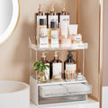 Delamu 2-Tier 2-Drawer Makeup Organiser | Large Clear Vanity Storage