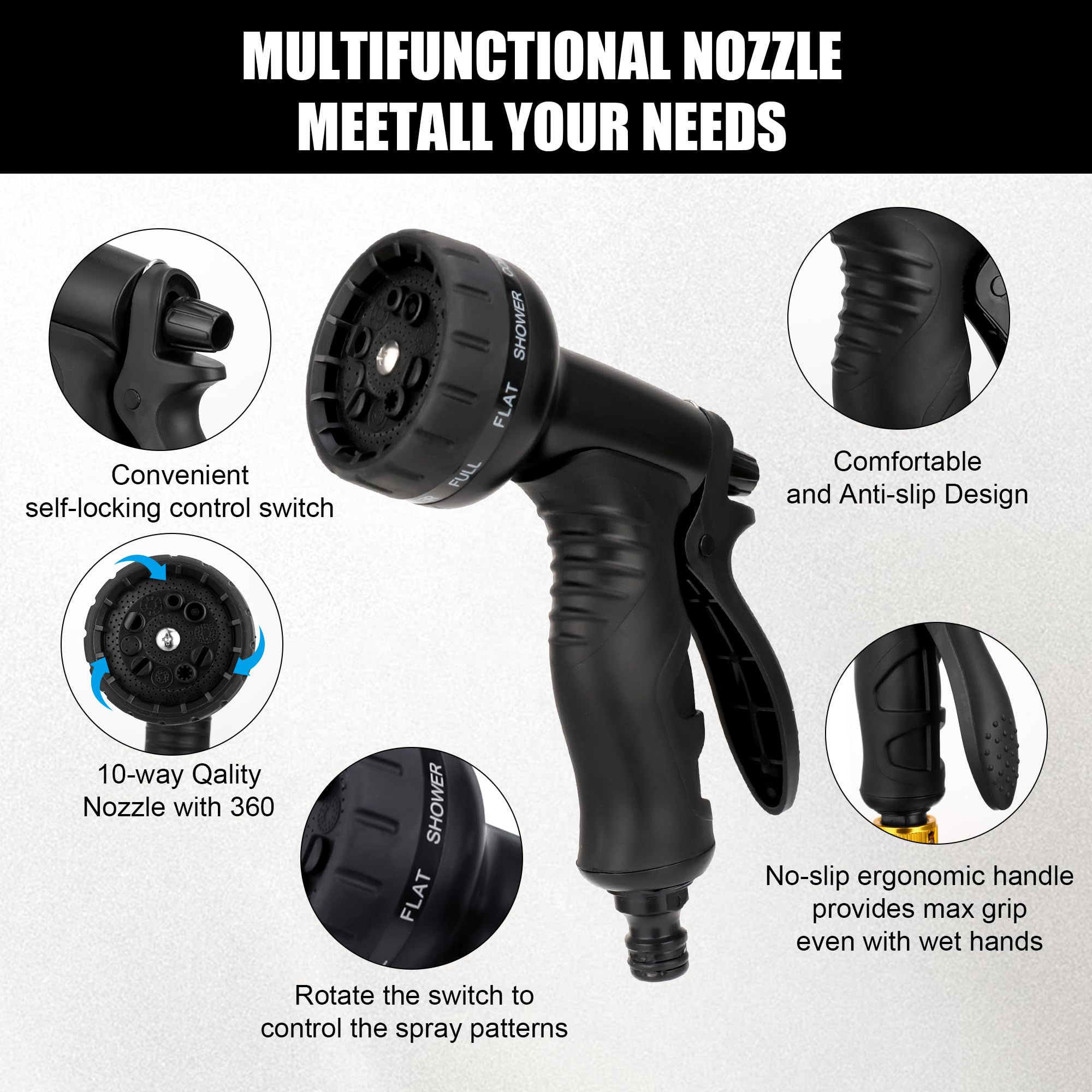 150FT Expandable Garden Hose with 10-Function Spray Nozzle