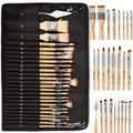 Nicpro 26pcs Artist Paint Brush Set with Cloth Roll for Acrylic & Oil