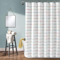 Lush Decor Ombre Stripe Cotton Shower Curtain - Boho Rainbow, 72x72