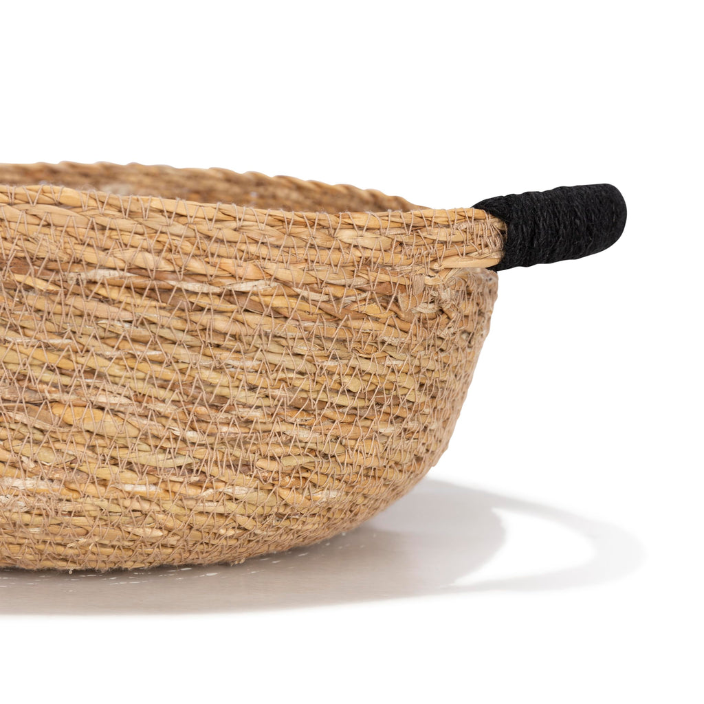 Olly & Rose Set 3 Natural Seagrass Storage Baskets with Black Handles - Durable 25,22,19cm Premium Home Decor - image 3