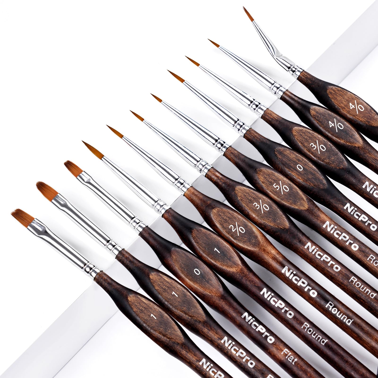 Nicpro 11PCS Miniature Paint Brushes | Detail Set for Models & Acrylics