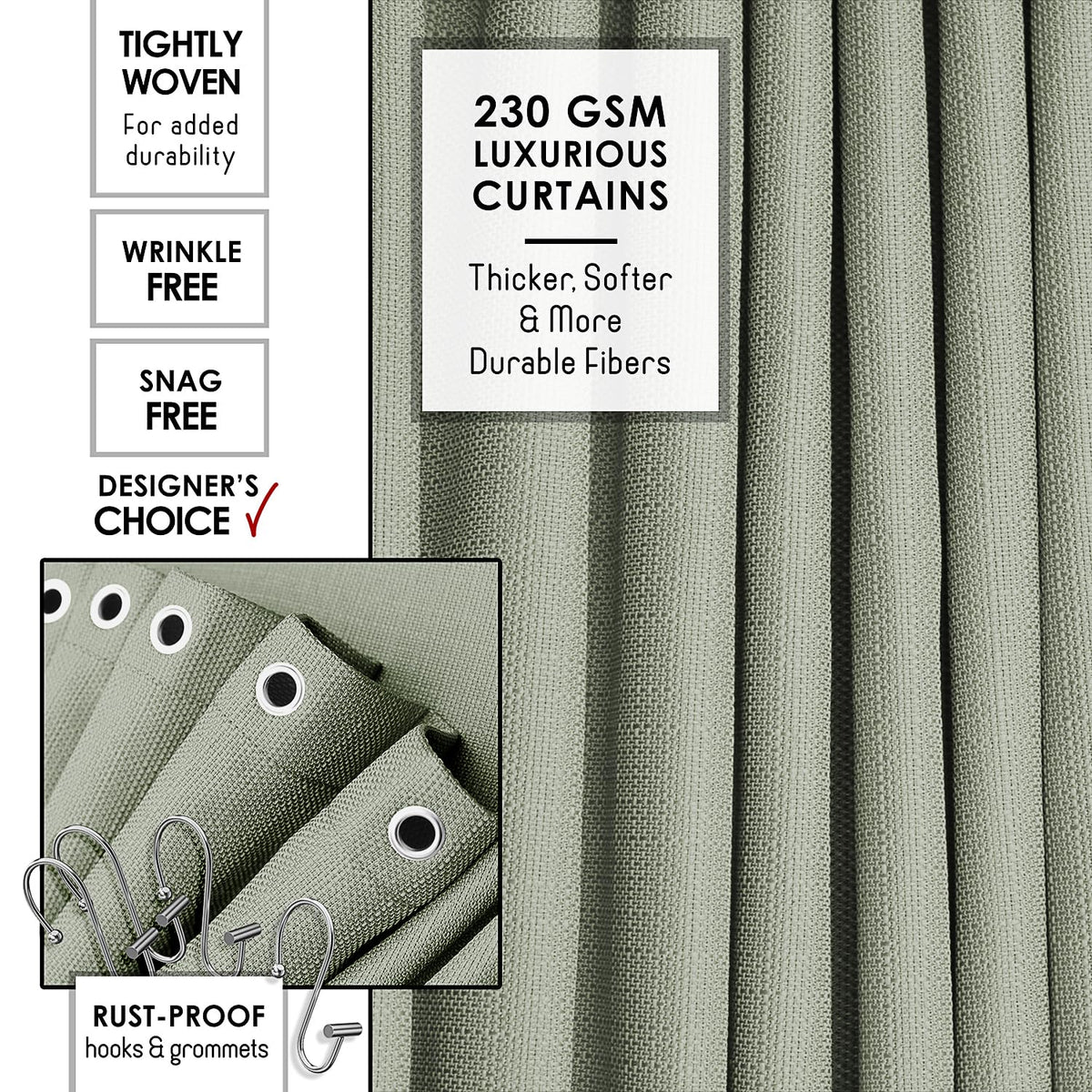 Clara Clark Sage Green Bathroom Set - Bathroom Sets with Shower Curtain and Rugs, 21PC Bathroom Accessory Set - image 4
