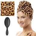 The Perfect Haircare Microfiber Hair Towel Wrap & Detangling Brush Set