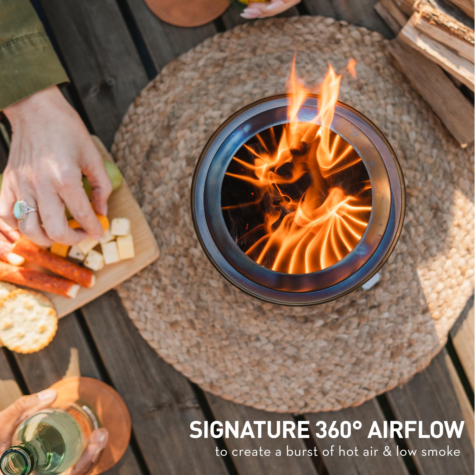 Solo Stove Mesa XL Tabletop Fire Pit – Low Smoke Stainless Steel