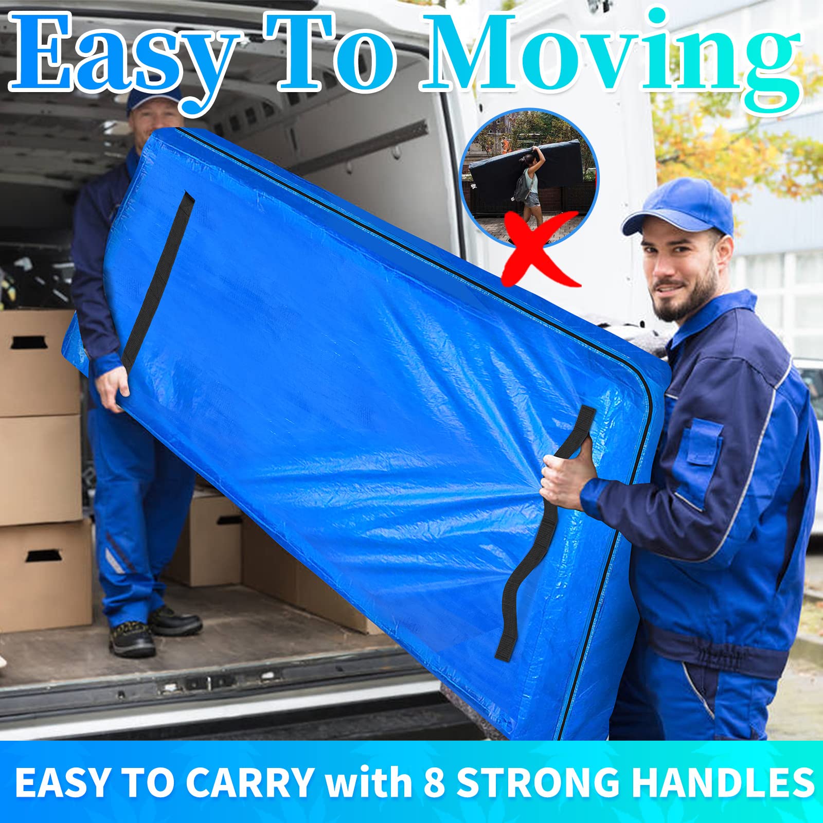 Aqiruk Super King Mattress Bag for Moving – Waterproof Heavy Duty Cover