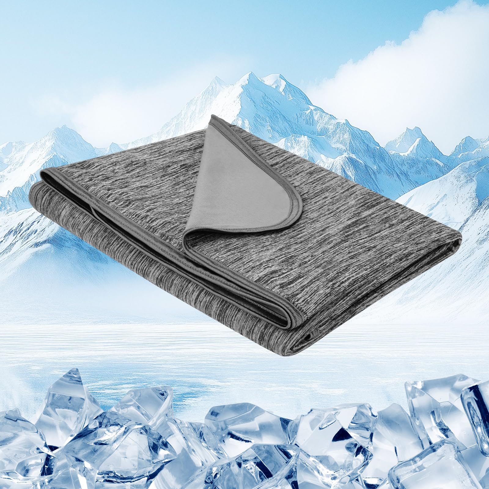 Danctec Cooling Blanket for Night Sweats | Lightweight Summer Throw, Grey