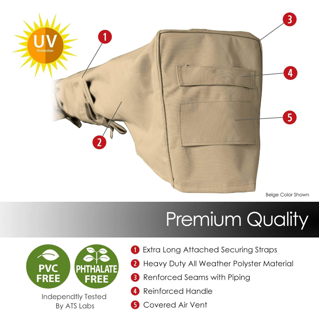 Advaning 12' Retractable Awning Cover – Heavy Duty Waterproof Polyester, Beige
