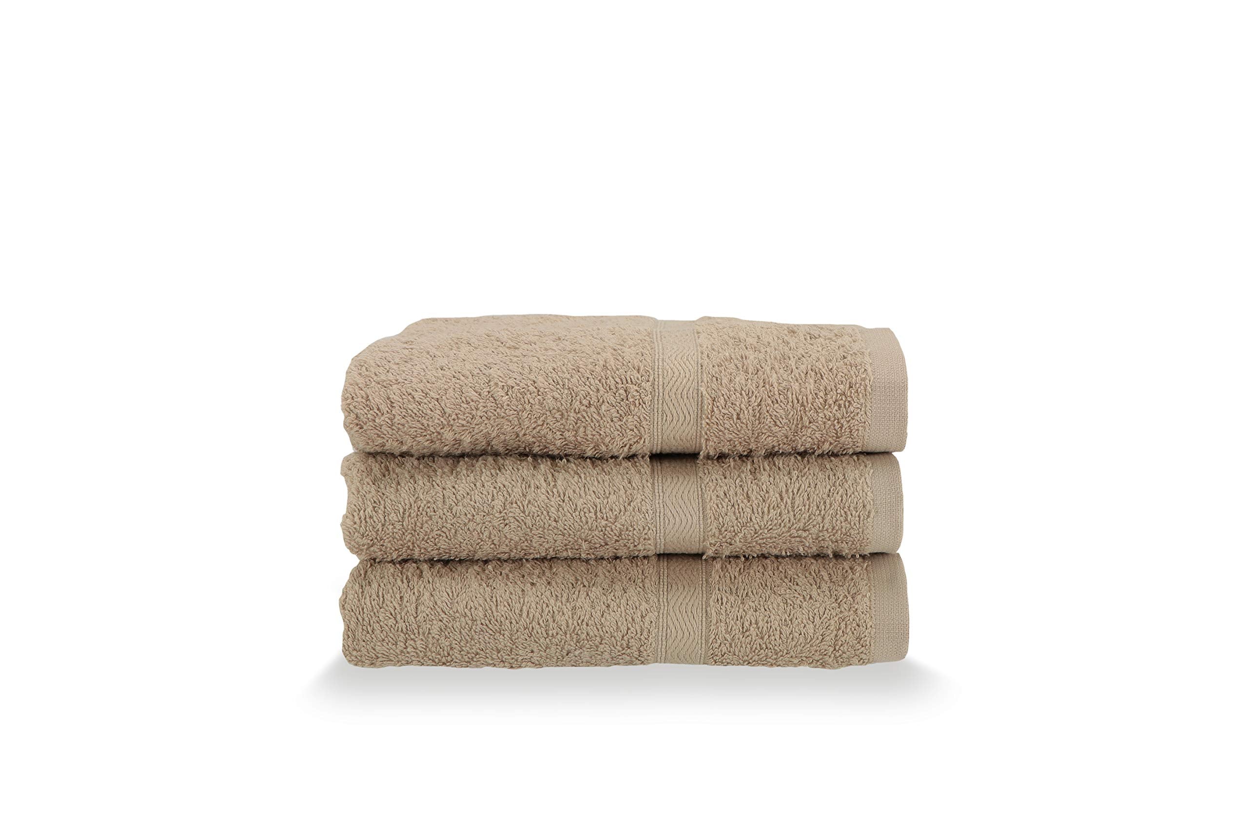 Gabel Guest Towels - Pure Cotton Terry Sponge, Greige, 40x60 cm - 3 Pack