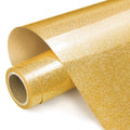 Prime Vinyl Gold Glitter HTV - 12" x 8ft Heat Transfer Vinyl for T-Shirts