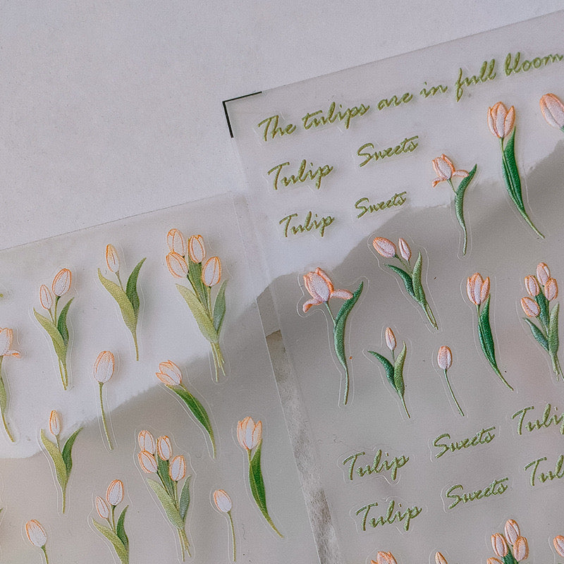 Spring Tulip Nail Deco Stickers – LuLuFun Studio Floral Nail Art