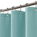 FY&XZH Waffle Weave Shower Curtain with Hooks - Heavy-Duty Blue 92x183cm