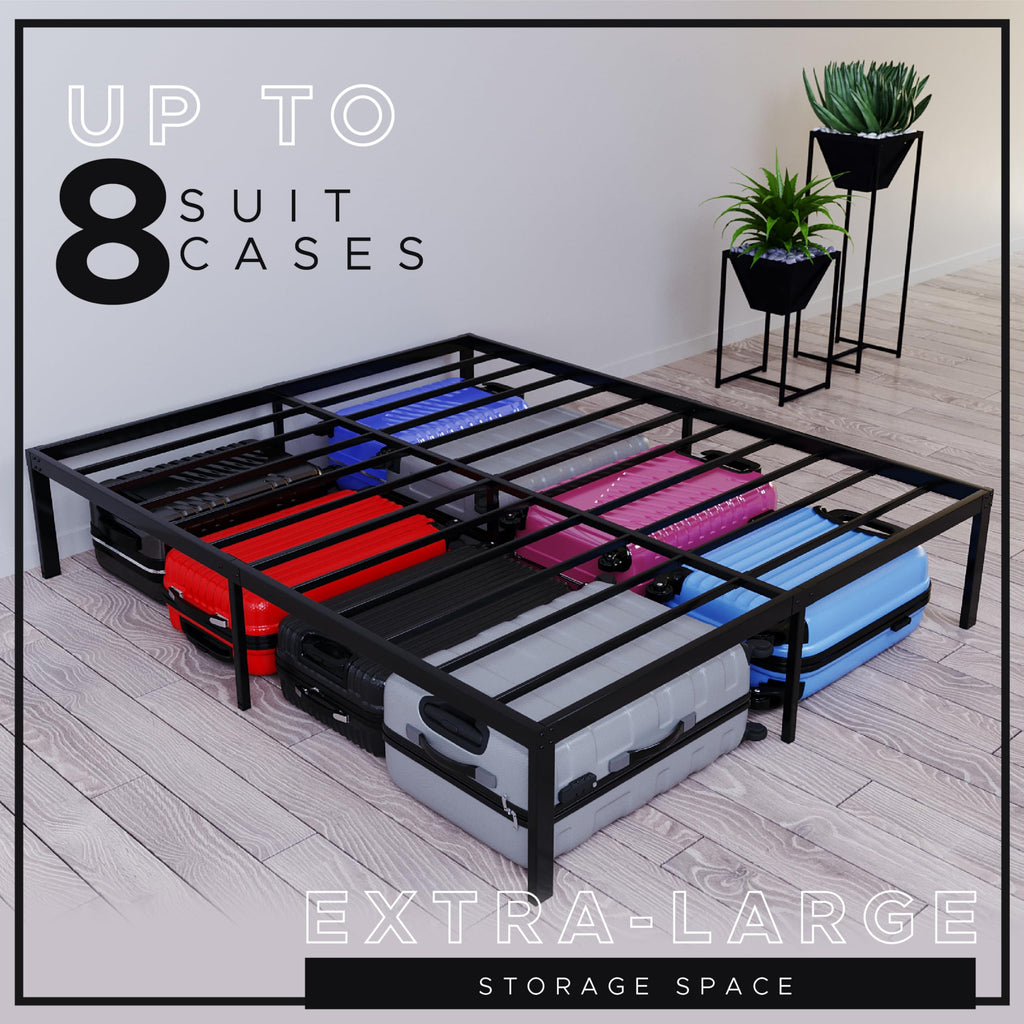 Dreamzie Metal Double Bed Frame 135x190 | Sturdy Storage Bed Base