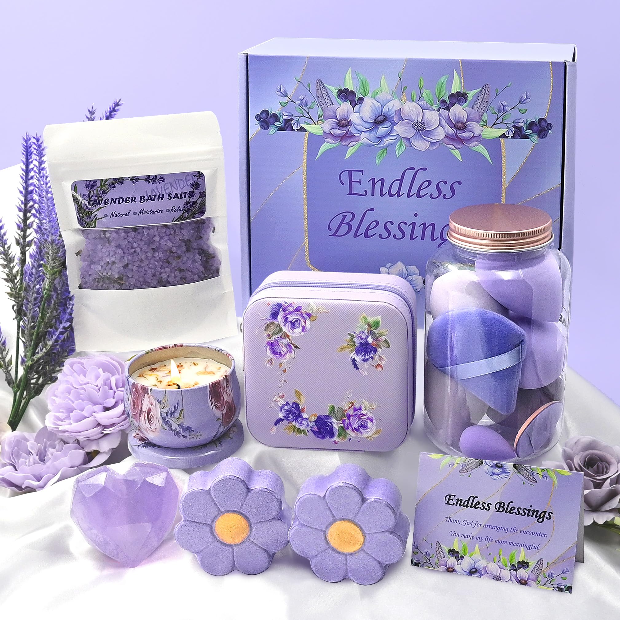 Jolof Store Lavender Spa Gift Set – Luxury Relaxation Pamper Hamper for Women