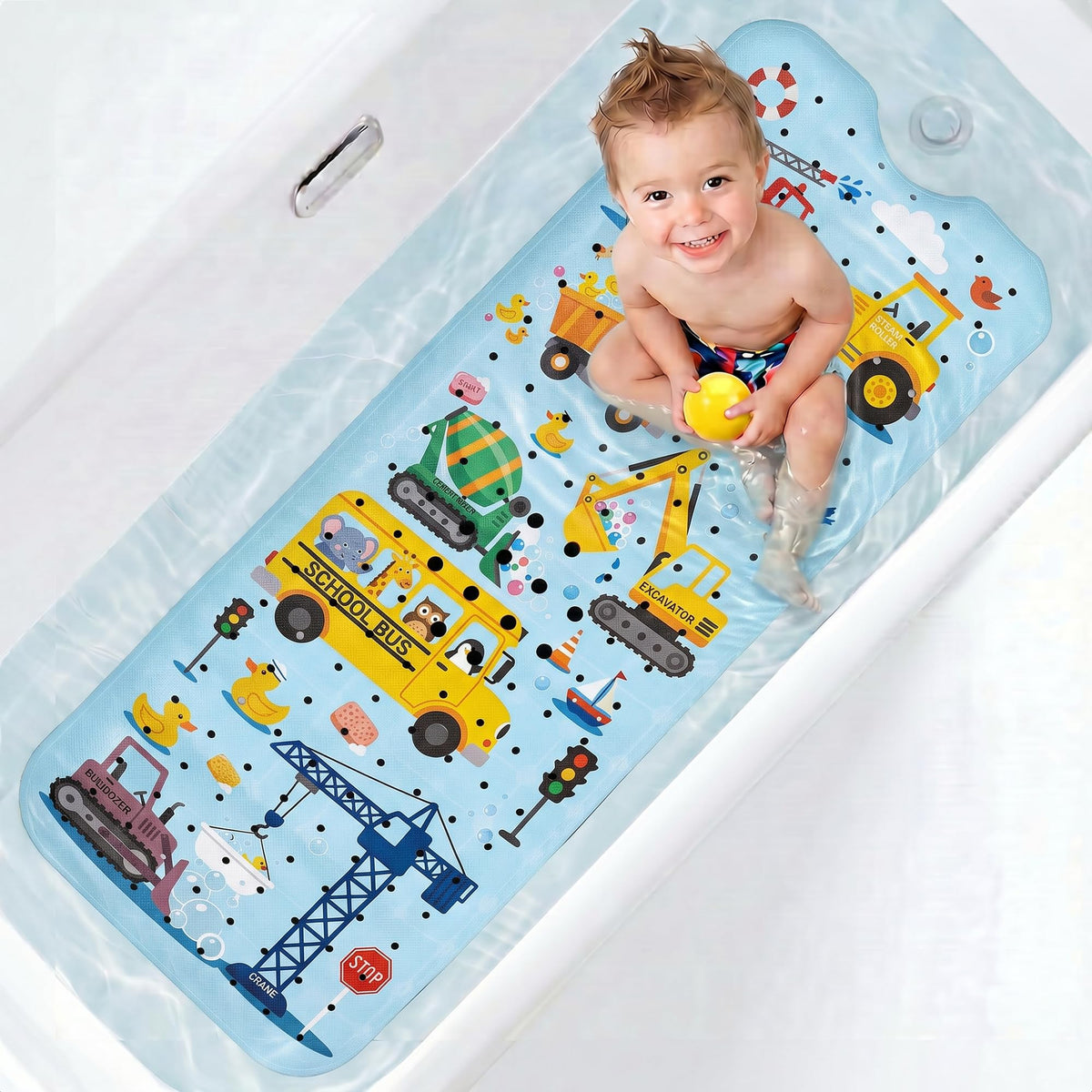 UNEEDE Baby Bath Mat Non Slip - 100x40cm - image 1